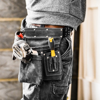Leather Tool Belt with Pouches – Heavy Duty Work Belt