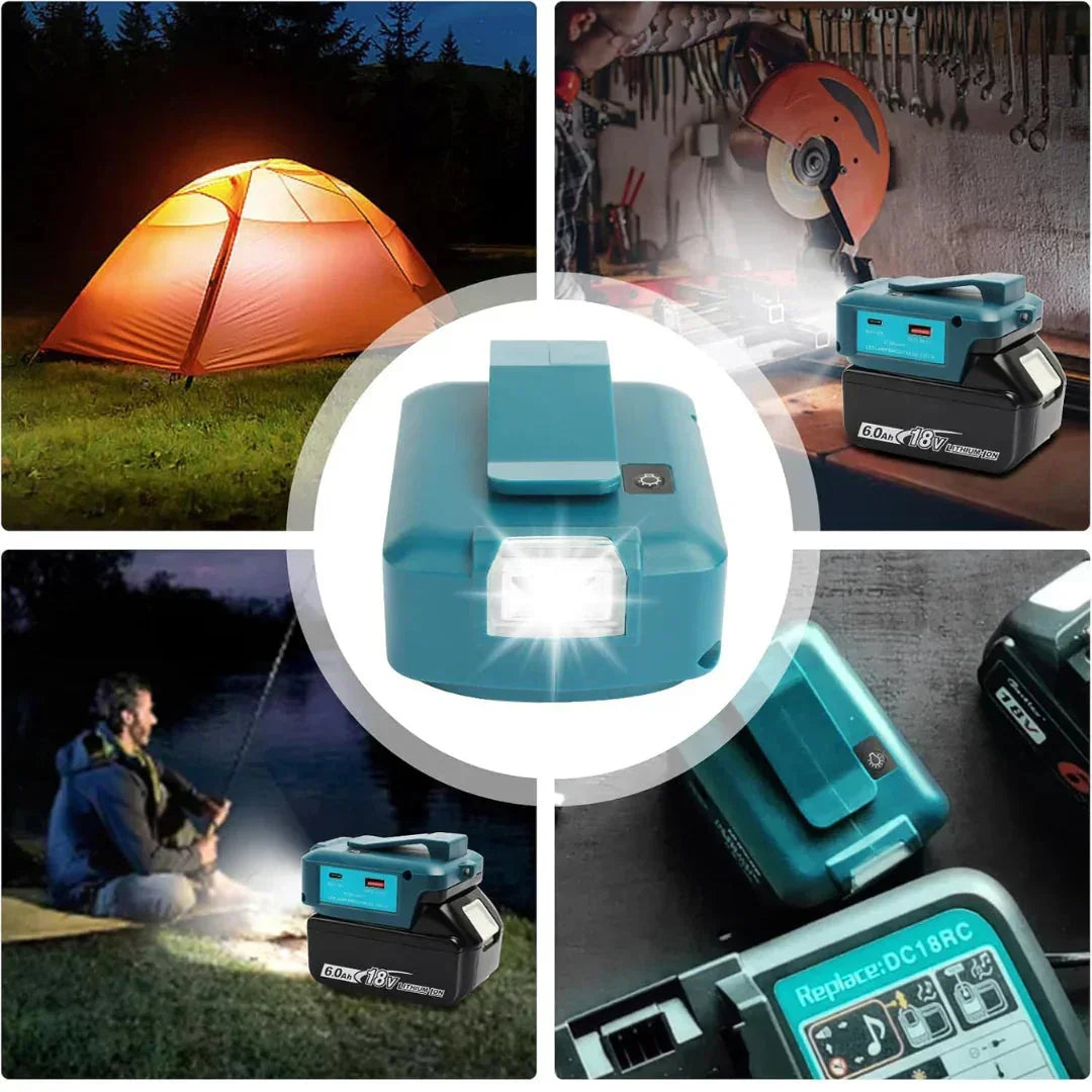 Makita ADP05 USB Charging Adapter – Includes Two 18V 5.0Ah Batteries
