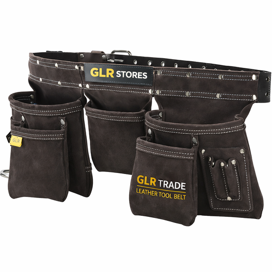 Leather Tool Belt with Pouches – Heavy Duty Work Belt