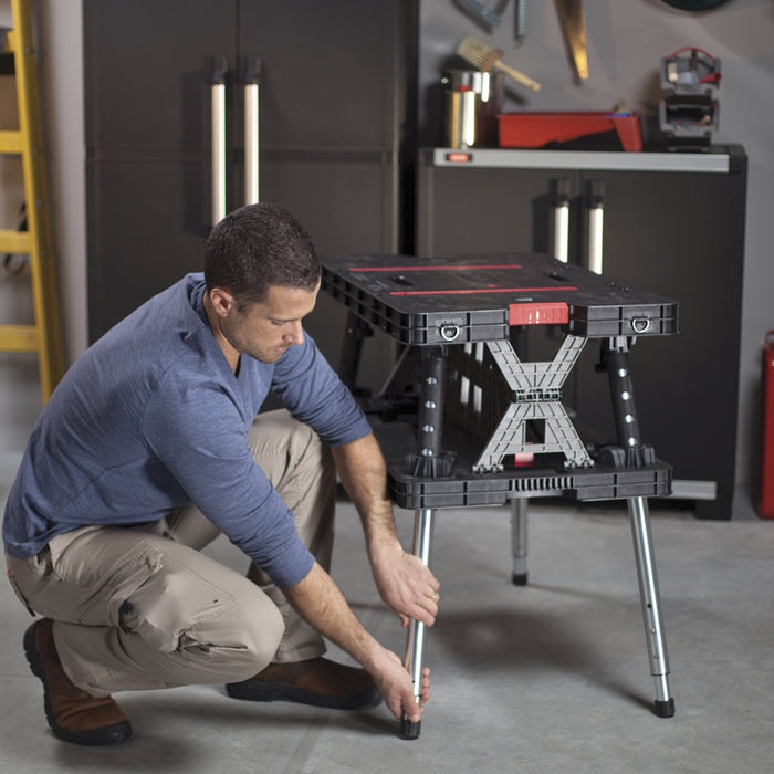 Heavy Duty Folding Workbench Table – Portable DIY Workstation with Adjustable Clamps